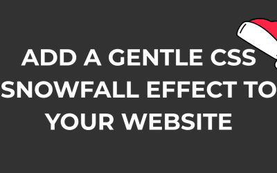 Add a gentle CSS snowfall effect to your website